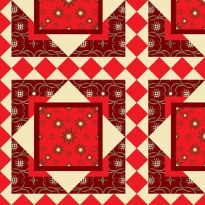QUILT DESIGN 10 - CHEATER QUILT COLLECTION (RED)