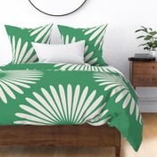 Large - Bright Green and white modern simple floral for wallpaper, bedding and fabric