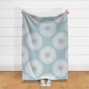 Large - Pastel blue and white modern simple floral for nursery wallpaper, bedding and more