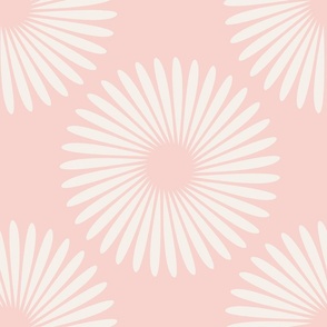 Large - Pastel pink and white modern simple floral for nursery wallpaper, bedding and more