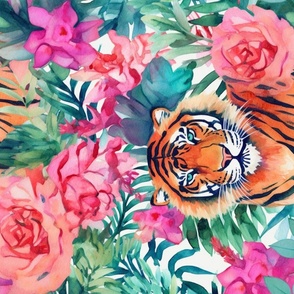 Floral Tiger Wall Hanging