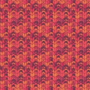 cozy rib knit orange red variegated yarn hand-drawn sweater texture