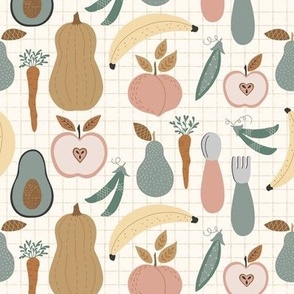 Baby's first foods in earth tones - medium size