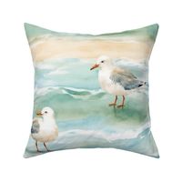 18" Squares - Seagulls on the Beach (Not a Pattern)