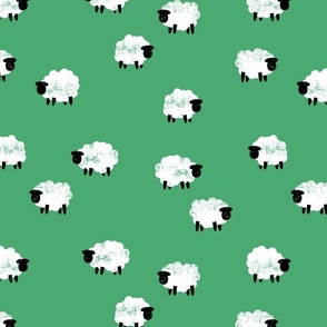 sheep - lamb spring - green - LAD24