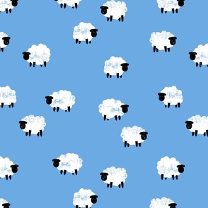 sheep - lamb spring - sky blue - LAD24