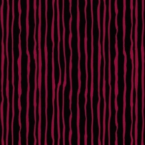Crooked Stripes Black and Dark Pink