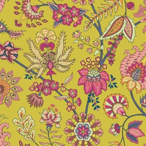 INDIAN FLORAL Yellow Large Scale