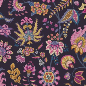 INDIAN FLORAL - Dark Vibrant Large Scale