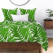 Tropical Fern Leaf - Jumbo Plant Nature - Green Monochrome 