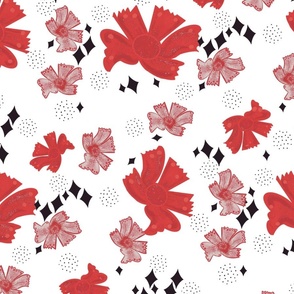 Floral_Puffs_Diamond Red
