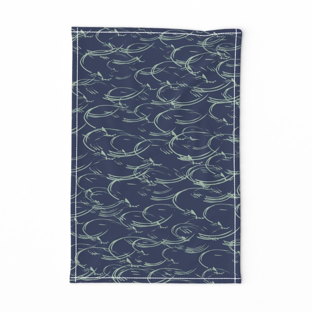 WATER SPLASHES DARK BLUE GREEN LARGE