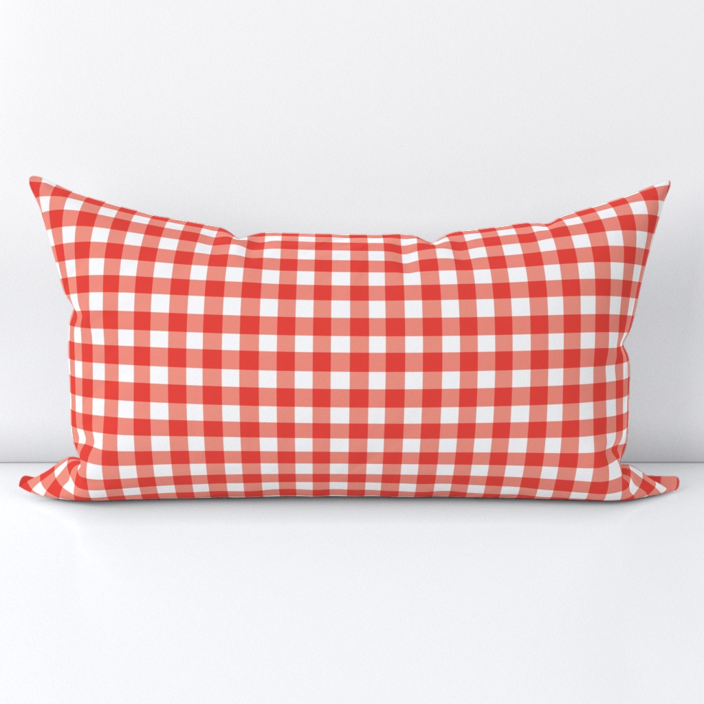 Red Abstract Gingham Check Square Grid Coordinate