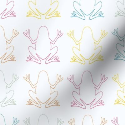 Outline Frogs White SMALL