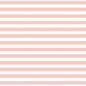 Pastel Peach Pink and White Stripes 