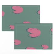 Lily Pads Green Pink LARGE