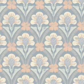 Daisy Garden - Scallops | Calm palette | Blue & cream | 12