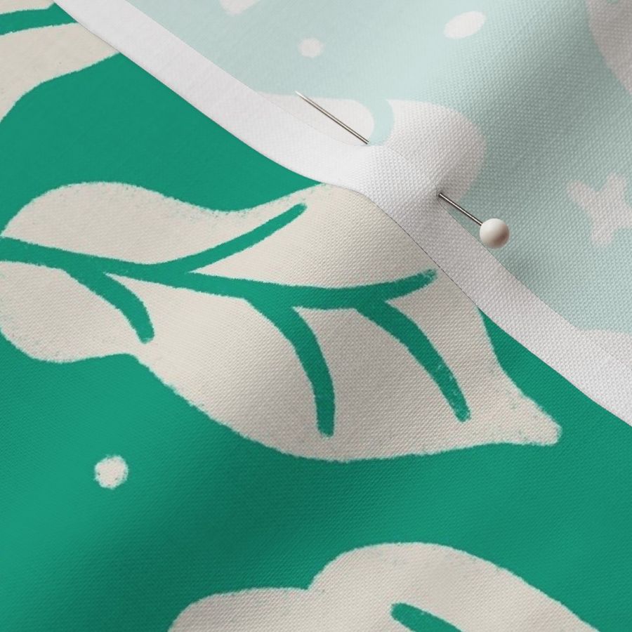 Large scale / Bright green and beige Fabric | Spoonflower