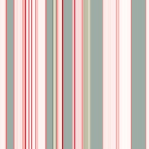 Abstract random pink, green and mid blue stripes design. Almond design companion.