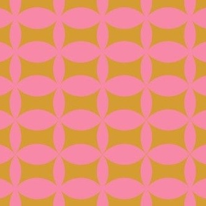 Interlocking Circles Pink and Gold 