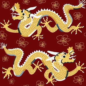 Red and Gold Chinese New Years Dragons