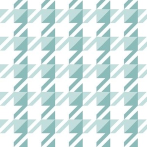EXTRA SMALL Modern Bicolor Aqua Green and White Timeless Abstract Geometric Houndstooth 