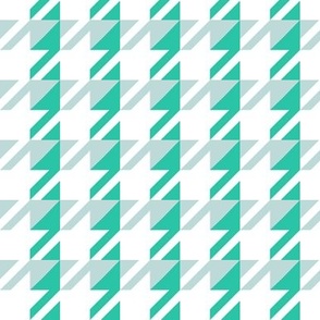 EXTRA SMALL Modern Bicolor Green and White Timeless Abstract Geometric Houndstooth 
