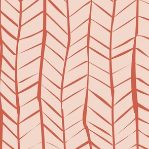 rust and peach zig zag stripe