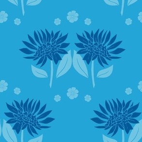 Summer flowers in blue