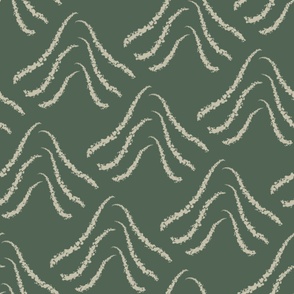 Mountains Boho Nouveau in Forest Sage Green and khaki brown