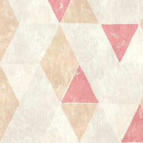 Geometric Triangles in Desert Peach textured tiles