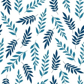 Leaves blue and teal