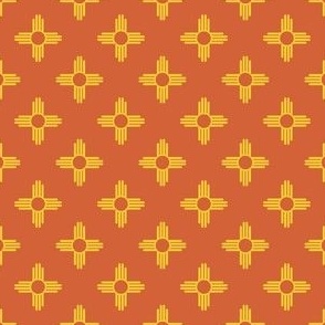 Smaller Scale - New Mexican Zia Sun Symbols in Orange