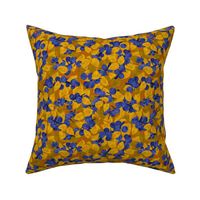 Sloe Berries/Sloe Hedge Coordinate/Blue and Gold Botanical - Small Pumpkin