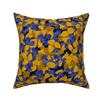 Sloe Berries/Sloe Hedge Coordinate/Blue and Gold Botanical - Large Midnight