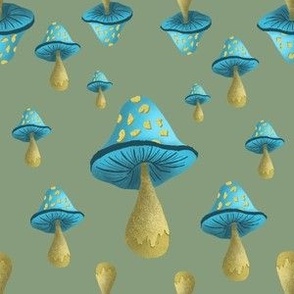 Full Drop Mushroom in Art Nouveau Colors
