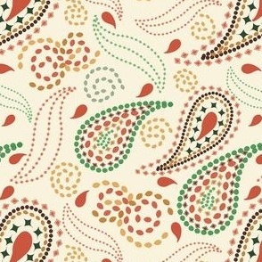 Tropical Beige Paisley Pattern-Small 
