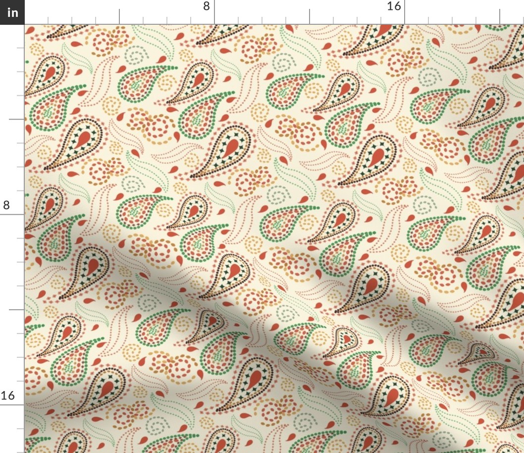 Tropical Beige Paisley Pattern-Small 