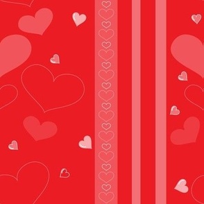 Valentine's Day Hearts and Ribbon 8x8