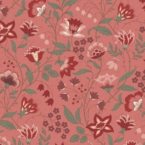 Chintz Floral Garden in Rose - Large