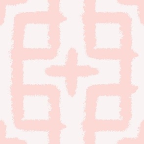 Greek Key - boxes and crosses in  fashion pink  & ivory