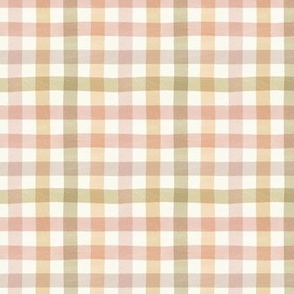 Mini Soft Pastel Check - Spring Easter Gingham in Warm Colors | Ochre Pink Green