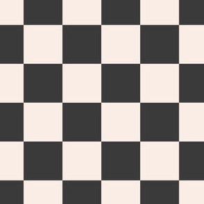 Checkered Daydreams in Slate, small | charcoal & cream playful geometric print 