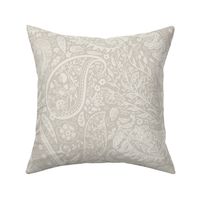 beautiful floral ornate paisley neutral alabaster and agreeable grey / beige - large scale