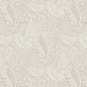 beautiful floral ornate paisley neutral alabaster and agreeable grey / beige - medium scale