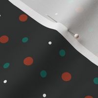 SPOTS AND DOTS IN RED GREEN AND WHITE