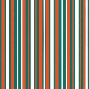 VERTICAL STRIPES IN RED GREEN AND WHITE