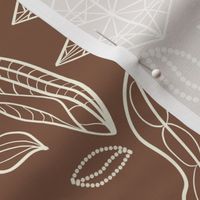 Brew Bliss: Abstract Coffee Bean Dark Taupe Tribal-MEDIUM