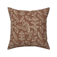 Brew Bliss: Abstract Coffee Bean Dark Taupe Tribal-MEDIUM