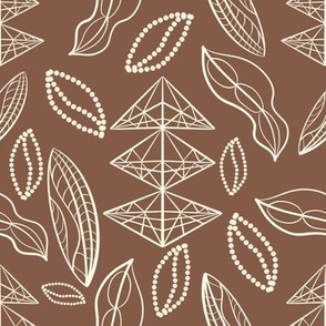 Brew Bliss: Abstract Coffee Bean Dark Taupe Tribal-MEDIUM